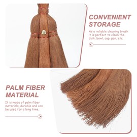 Witch Broom Palm Broom Mini Natural Whisk Broom Thai Desk Cleaning Computer Keyboard Broom Gongfu Tea Cup Duster for Home Tea Ceremony Tools Wedding Table Decor