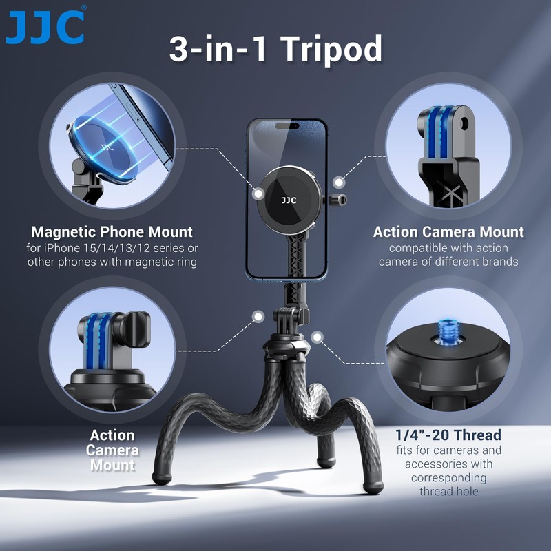 JJC Magnetic Flexible Tripod for Smartphones Action Camera & Compact