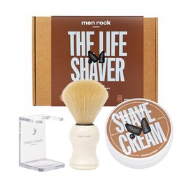 Men Rock The Life Shaver Essential Shaving Kit Sándalo Cuidado Barba Hombres Crema Afeitar Brocha Sintética