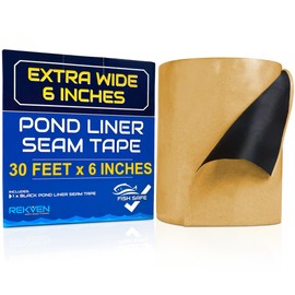 Pond Liner Seam Tape - 30 Feet x 6 Inch - Double Sided Butyl Tape - Bond Seal or Repair EPDM PVC HDPE LDPE RPE LLDPE - Perfect for Small or Large Fish and Koi Ponds Waterfalls and Water Features