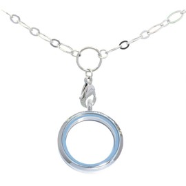 Medium Round Floating Locket and Big Loop Necklace