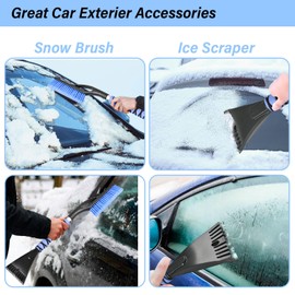 YLCVBUD 27" Snow Brush and Ice Scrapers Detachable Pivoting, Soft Bristle Head,Foam Grip, for Car,Trucks,or SUV Window & Windshield Tool (2pcs)