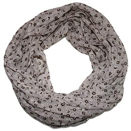ACC women's floral silk loop scarf, floral silk scarf, tube scarf - 160 x 45 cm