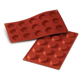 silikomart | SF013 Molde de silicona para tartelletta, antiadherente, 15 cavidades, 1 pack de 1 molde para tartas, Ø 45 h 10 mm, fabricado en Italia