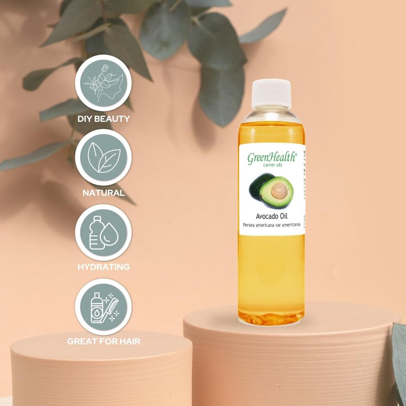 GreenHealth Avocado Oil 100% Pure Uncut 4oz(120ml) w/A FREE Black