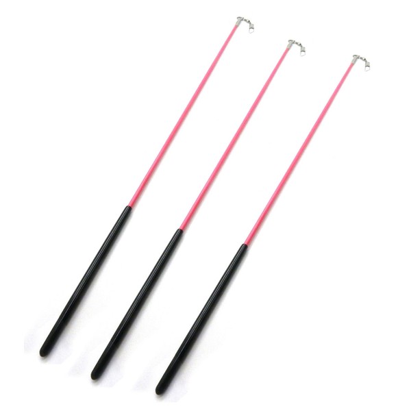 Kats'N Us 3 Gymnastic Batons Ribbon Sticks 19 Inch Pink