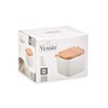 Vessia - Ceramic Salt Pot, Hinged Lid Made of Bamboo,