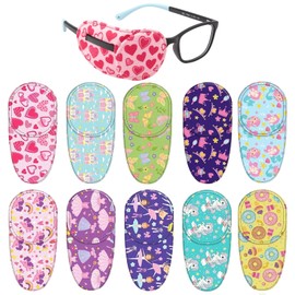 HotoPink 10 Pcs Eye Patches for Kids Glasses, Reusable Cartoon Lazy Eye Patch, Soft Eye-Patch for Amblyopia Strabismus Children Toddler Girls
