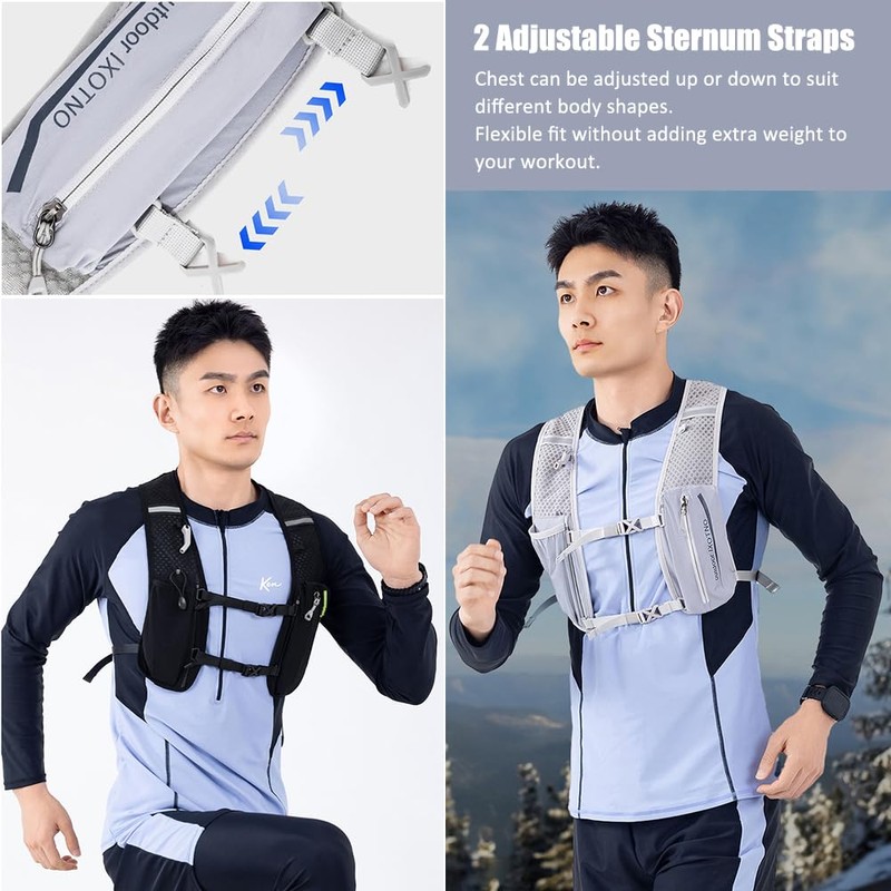 HINATAA Running Hydration Vest Backpack, 5L Lightweight Running Vest Backpack,