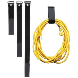 1" x 1 ft. Hook-and-Loop Cinch Strap, Black, 10PK - 1 Each