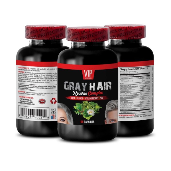 VIP VITAMINS Youthful Hair Support: GRAY HAIR REVERSE Complex with