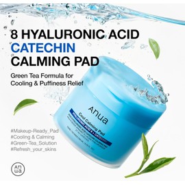 Anua 8 Hyaluronic Acid Catechin Calming Pad, Pore Care & Cooling Effect with Korean Toner pad, Quick & Easy Hydrating Daily Face Mask, Makeup Prep Routine, Korean Skin Care (110 Pads)