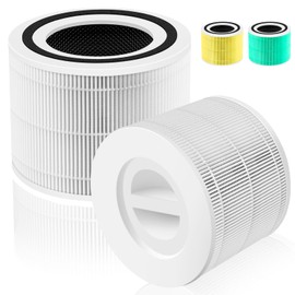 Core 300 Replacement Filter for LEVOIT Core 300/Core 300-P/Core 300S Air Purifier,3-in-1 H13 Grade True HEPA with Activated Carbon Filter, Compare to Part No. Core 300-RF,2 Pack,White
