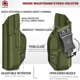 Amberide IWB & OWB KYDEX Holster Fit: Sig Sauer P365 XMacro Pistol, Inside Waistband Concealed Carry, Adjustable Cant & 'Posi-Click' Retention, USA Made by Amberide