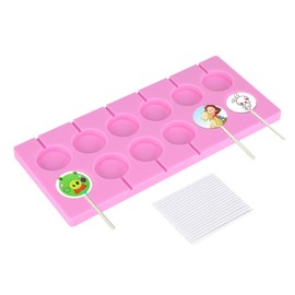 Silikon-Lollipop-Form, 12 Runde Form-Süßigkeit, die Formen bildet Behälter-Schokoladen-Lollipop-Form haftet Nahrungsmittelgrad-Silikon-Formen