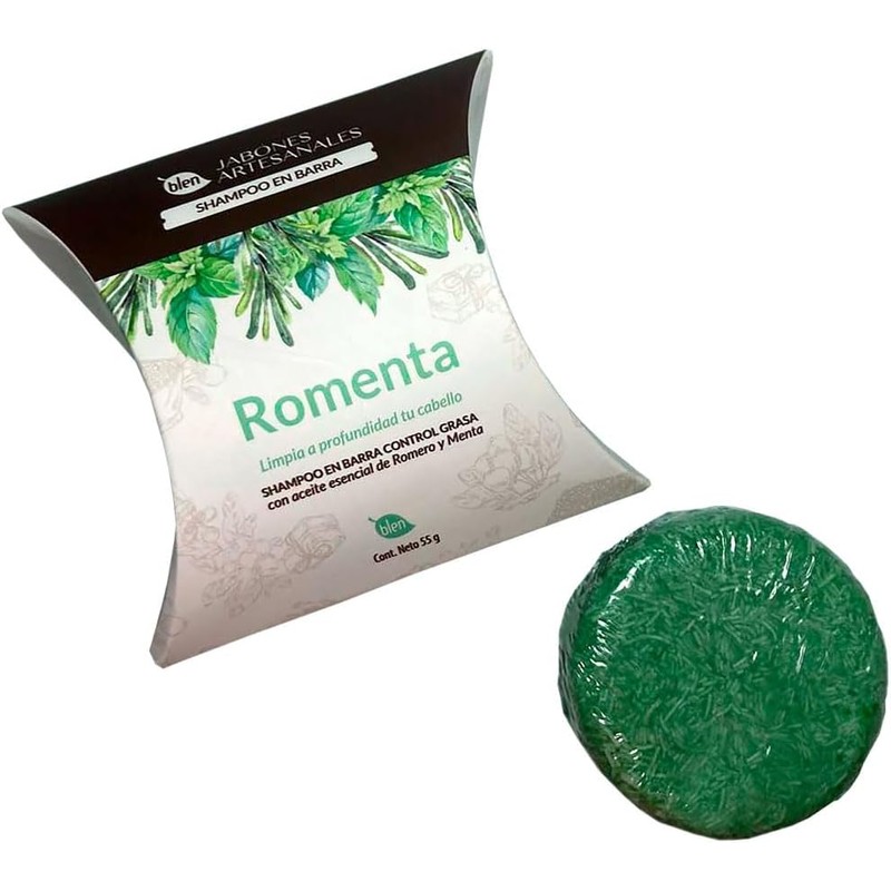 Romenta Champú en Barra Control Grasa con Aceite Esencial de