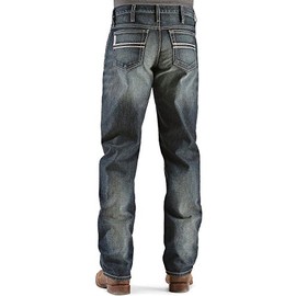 Cinch Men's White Label Relaxed Fit Jean, Hi Contrast Dark Rinse, 34W x 32L
