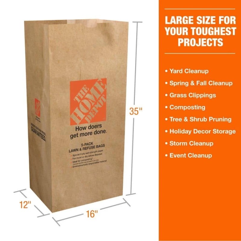 30 Gal. Paper Lawn and Leaf Bags - 20 Count