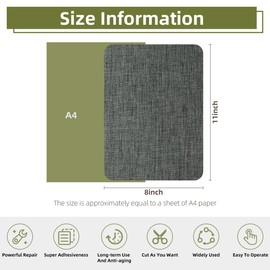 ZESION 2Pcs Self-Adhesive Linen Fabric Patches, Quick Repair for Sofas, Tents, Car Seats/8" x 11", Dark Grey