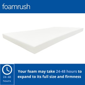 FoamRush 3" H x 25" W x 34" L Upholstery Foam High Density Firm Foam Soft Support (Chair Cushion Square Foam for Dining Chairs, Wheelchair Seat Cushion Replacement)