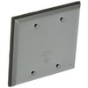 TayMac BC200S Weatherproof Metallic Device Cover, Blank, Two Gang, Gray
