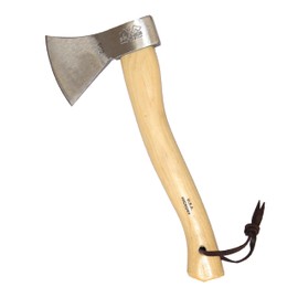 PRANDI German Hatchet 1.32lb - Hickory Handle 14.18in with Leather String - Ideal for Camping, Curving and Cutting - Made in Italy