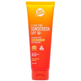 Sun Zapper Clear Zinc Sunscreen – SPF 50+ Broad Spectrum, Water Resistant – 100mL (3.4 oz) – Contains Vitamin E & Aloe Vera – Made in Australia