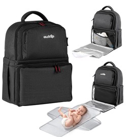 outtip Baby Diaper Bag Backpack,With Detachable Portable Changing Pad, 15 Compartments, Multifunction Bag, Large Capacity Travel Bags for Newborn Boys&Girls