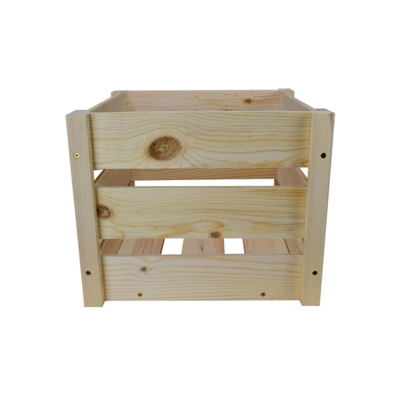 Farrinne Wooden Slatted Crate, 16x16x13 Inch Outside Dimensions Knockdowm Style