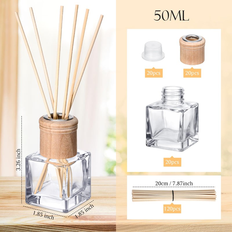 Roshtia 20 Set Reed Diffuser Bottle Empty Fragrance Glass Diffuser