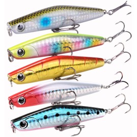 CONTYU Sea Bass Lure Set Sinking Pencil 80mm 17.5g Sinking Pencil Small Lure Flounder (80mm / 17.5g, Color A (5-piece set))