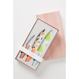 Anthropologie Bodega Kitchen Knives Set of 3  SO PRETTY! Great Gift! Colorful!