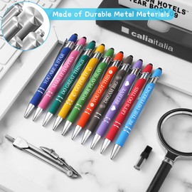10 Pieces Ballpoint Pens Office Inspirational Quotes Snarky Screen Touch Stylus Pen Encouraging Scriptures, Black Ink (Vivid Color,Motivational Verse)