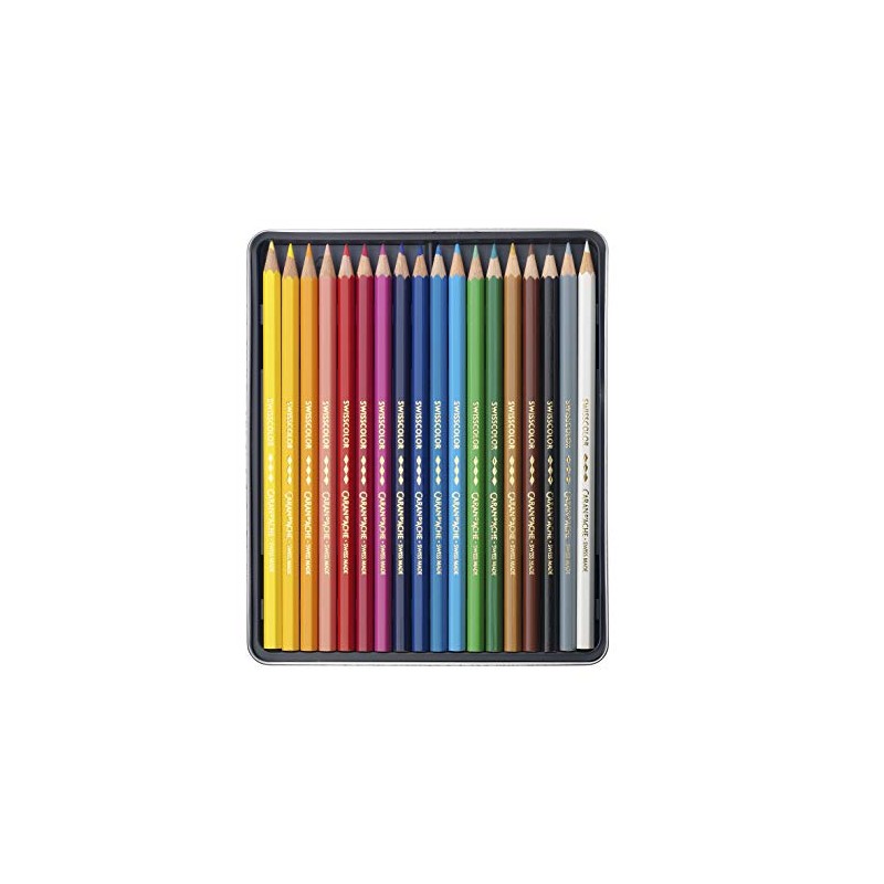 Caran d'Ache d'Ache Swisscolor 1284718 Metal Case with 18 Waterproof