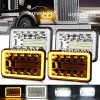 USPART- 4PCS Fit Peterbilt Kenworth T800 W900 4x6" LED Headlights