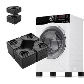 SEISSO 4 Pack Anti Vibration Pads for Washing, Pedestal for Washer and Dryer with 1100 lbs Weight Capacity, Washing Machine Foot Pads for Anti Slip Protect Laundry Room Floor(Black)
