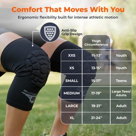 Bucwild Sports Volleyball Knee Pads | Padded Knee Compression Sleeves with Anti-Slip Grip & Flatten-Resistant Cushion | For Basketball, Volleyball, Wrestling & Training – 1 Pair (Black Camo, Large)