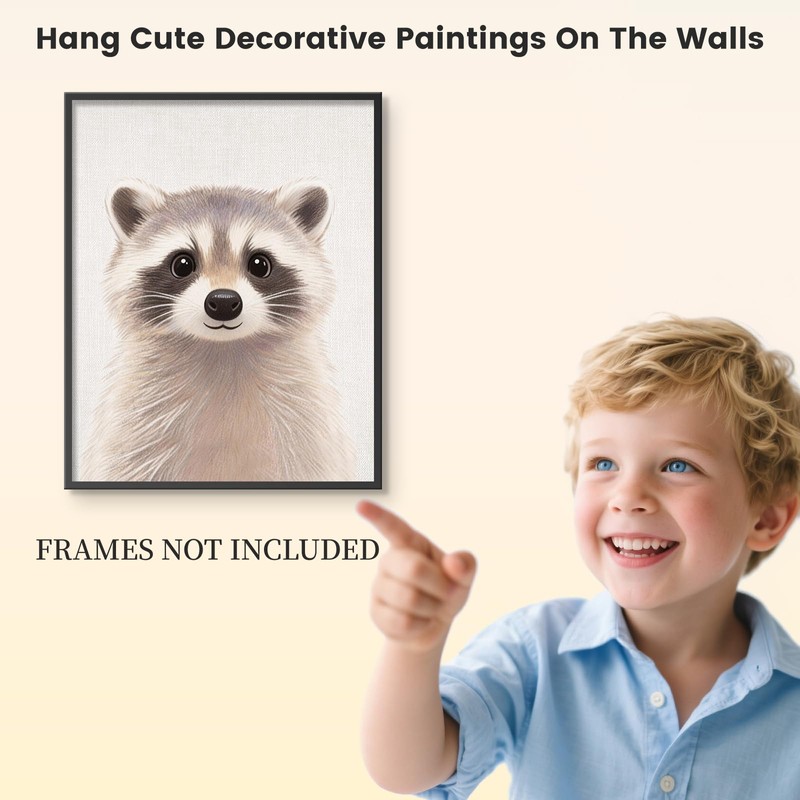 VOLIX Baby Safari Nursery Wall Decor - Picture Cute Animal