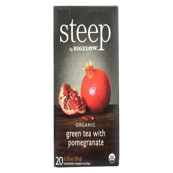 Steep Bigelow Organic Green Tea with Pomegranate - 20 bags