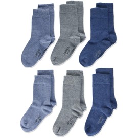 Camano Boys 6 Pack Socks with Reinforced Heel and Lace Children's Socks - 27-30