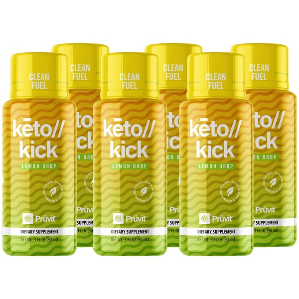 Pruvit Keto Kick Lemon Drop Exogenous Ketones Exalt The Benefits of Natural Slim Products & Keto Supplements | A Keto-Friendly Product That Provides The Benefit of ketosis - 6 Packs 90 ml