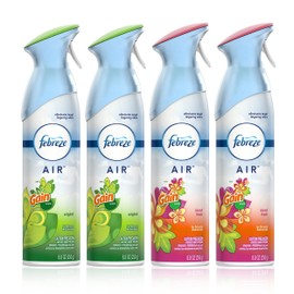 Febreze Air Freshener and Odor Eliminator Spray, Gain Original and Island Fresh Scents, 8.8oz (Pack of 4)