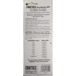 Craftics 1/4" Professional Series Drill Bit for Plastics