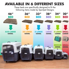 SportPet Designs Waterproof Pet Bed with Non Skid Bottom Fits Plastic Dog Kennel, 33 inch (CM-0353-CS01), Light brown