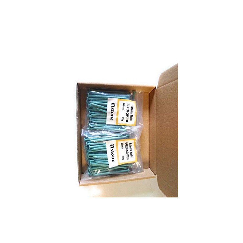 Astone Green Coated Exterior Nails (500g x 65mm)