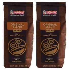 Dunkin' Donuts Ground Coffee 1 LB. Bag Multi Pack (Orriginal, Two Pack)
