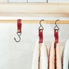 Modixun 8 Pieces Leather S Hooks, Metal S Shaped Hanging