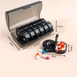 Weekly Pill Organizer 2 Time a Day，Pill Dispensers， Pill Box 7 Day with One-Side Large Opening Design for Easy Filling ，2 Times a Day AM/PM Pill Case, for Medication/Vitamins/Fish Oils/Supplements