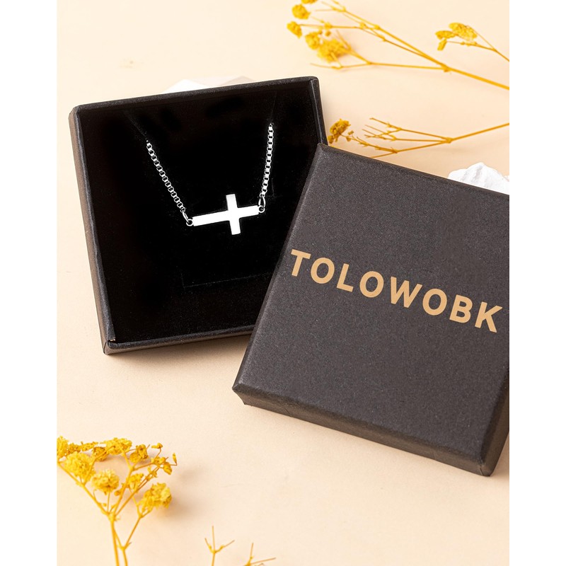 TOLOWOBK Cross Chain Women's Silver/Gold Cross Chains Layered Cross Chain