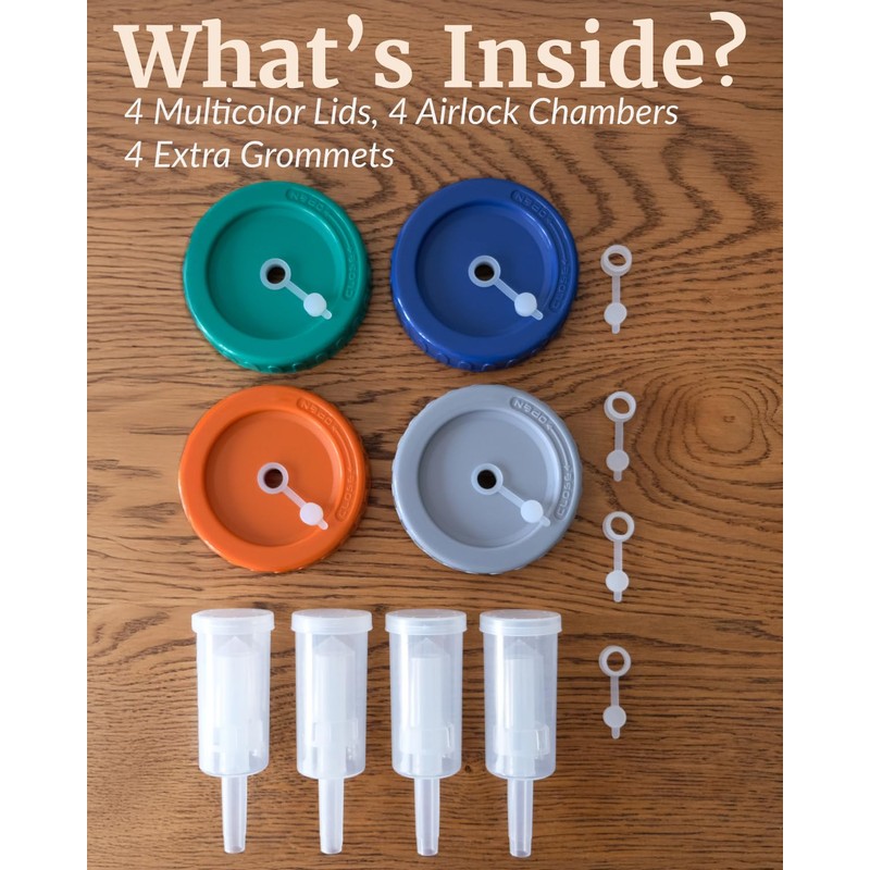 Elementi Mason Jar Fermentation Lids - Easy to Use Fermenting